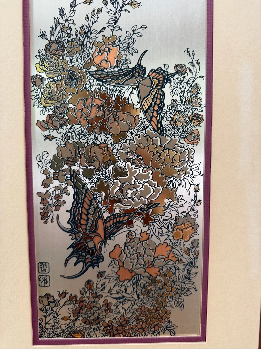Vintage Franklin Mint Wei Tseng Yang Butterfly Botanical Wall Art Set of 4